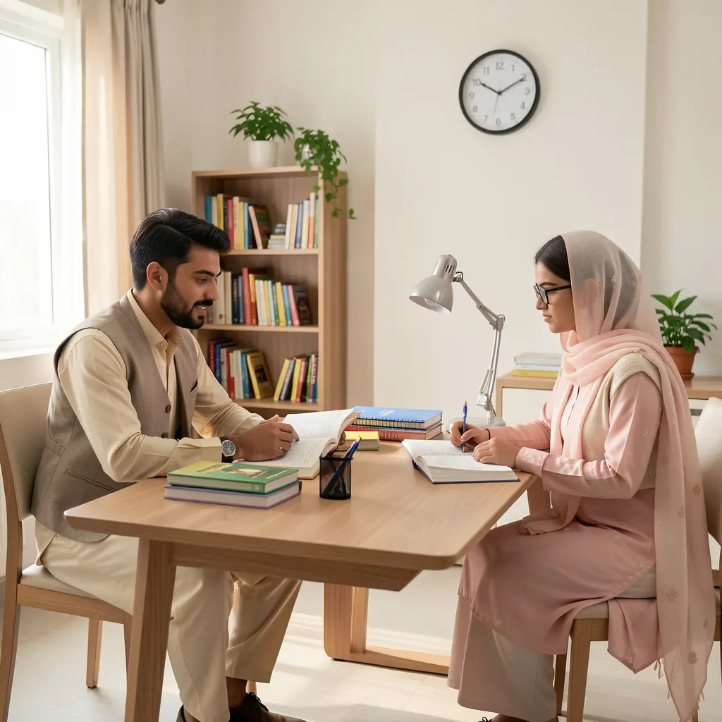 A female student is learning IGCSE physics from IGCSE Tutors
