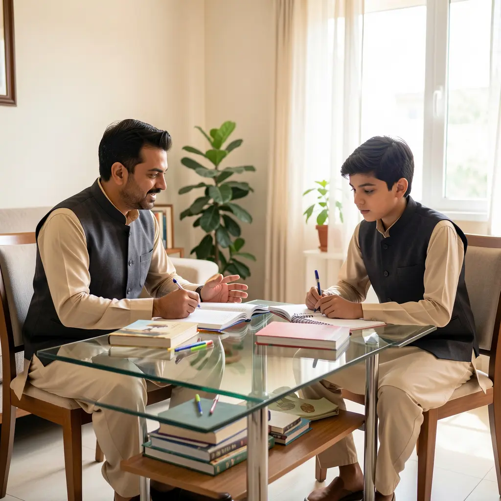 Biology Home Tutor in Islamabad tutoring a student at his home